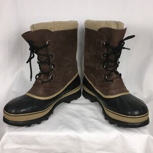 Sorel Caribou Men's Snow Winter Boots Duck Leather Sherpa Lining Size 15